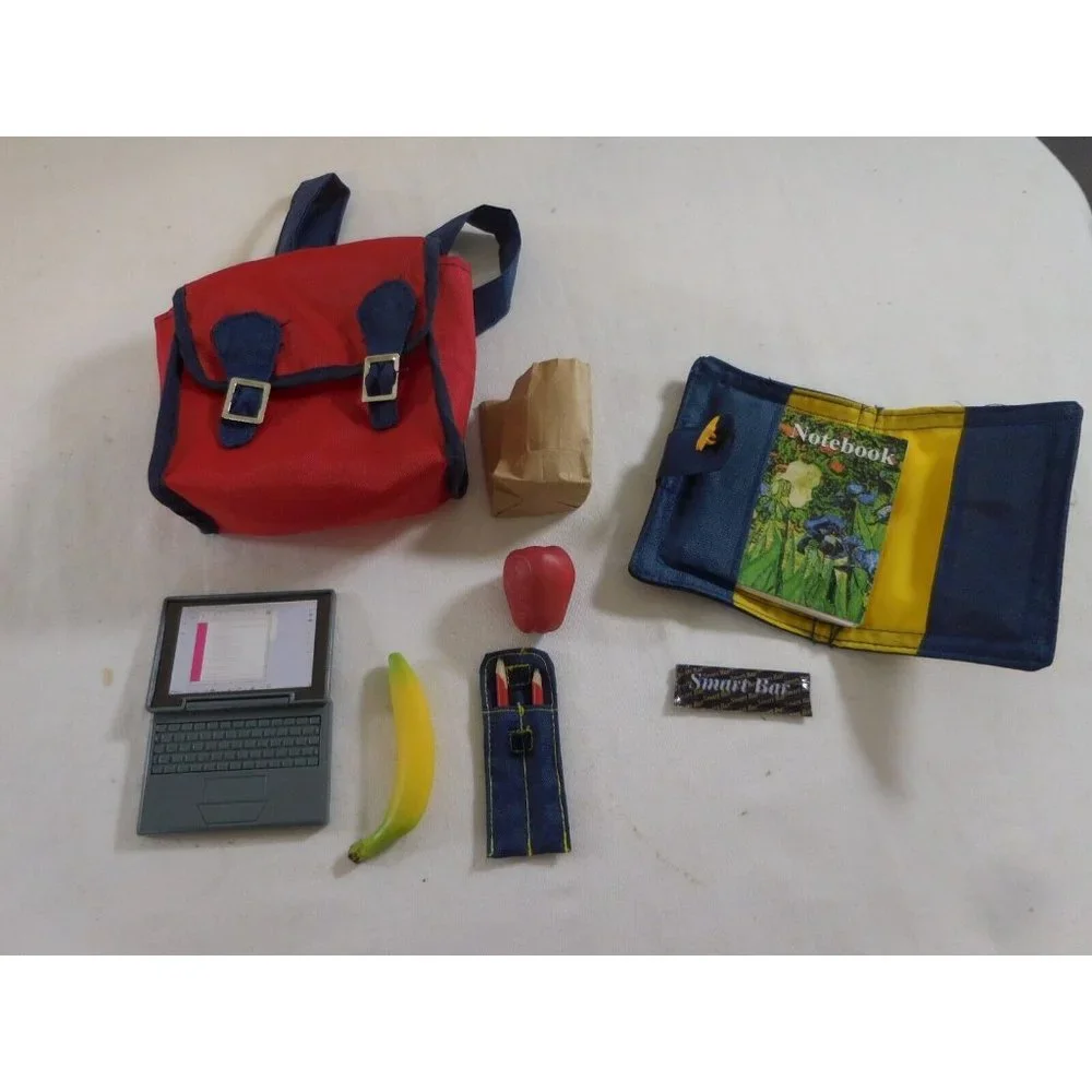 Pleasant Company American Girl Red School Bag, Pencils, Notebook,‎ Lunch Food
